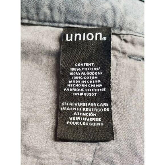 Nordstrom Union Shorts Zip Front Slant Pockets Geometric Print Cotton Size 40 - Picture 6 of 7